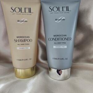 SOLEIL Moroccan Shampoo & Conditioner Duo - Cream & Light Blue